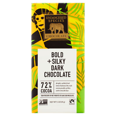 Endangered Species Chocolate Bold + Silky Dark Chocolate, 3 oz
