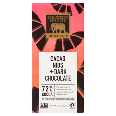 Endangered Species Chocolate Cacao Nibs, Dark Chocolate
