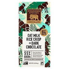 Endangered Species Chocolate Oat Milk Rice Crisp, Dark Chocolate, 3 Ounce