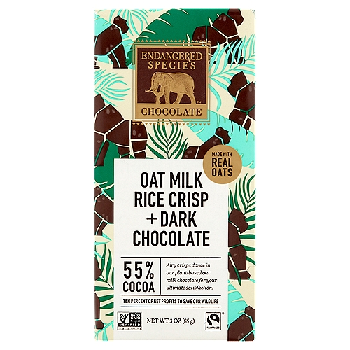 Endangered Species Chocolate Oat Milk Rice Crisp + Dark Chocolate, 3 oz