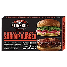 Good Neighbor Seafood Co. Sweet & Smoky Shrimp Burger, 2 count, 8 oz, 8 Ounce