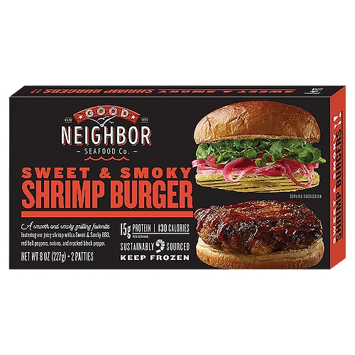 Good Neighbor Seafood Co. Sweet & Smoky Shrimp Burger, 2 count, 8 oz