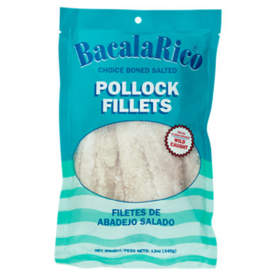 BacalaRico Choice Boned Salted Pollock Fillets, 12 oz