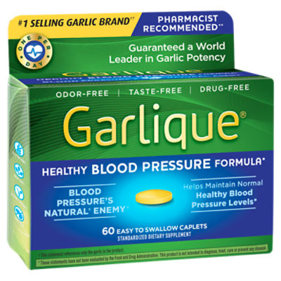 Garlique Healthy Blood Pressure Formula Standardized Dietary Supplement, 60 count