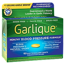 Garlique Healthy Blood Pressure Formula, Standardized Dietary Supplement, 60 Each