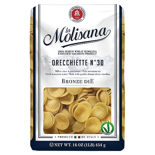 La Molisana Orecchiette N°30 Bronze Die Pasta, 16 oz