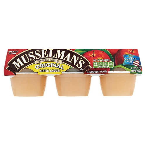 Musselman's Original Apple Sauce, 4 oz, 6 count
Diets rich in fruits & vegetables may reduce the risk of some types of cancer and other chronic diseases. These ready-to-go containers are convenient for lunches, travel, picnics and home while providing one of the daily recommended servings of fruit.