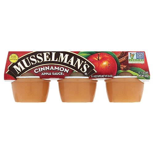 Musselman's Cinnamon Apple Sauce, 4 oz, 6 count
Diets rich in fruits & vegetables may reduce the risk of some types of cancer and other chronic diseases. These ready-to-go containers are convenient for lunches, travel, picnics and home while providing one of the daily recommended servings of fruit.