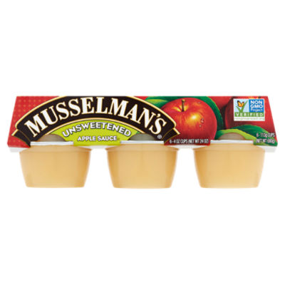 Musselman's Unsweetened Apple Sauce, 4 oz, 6 count Fairway