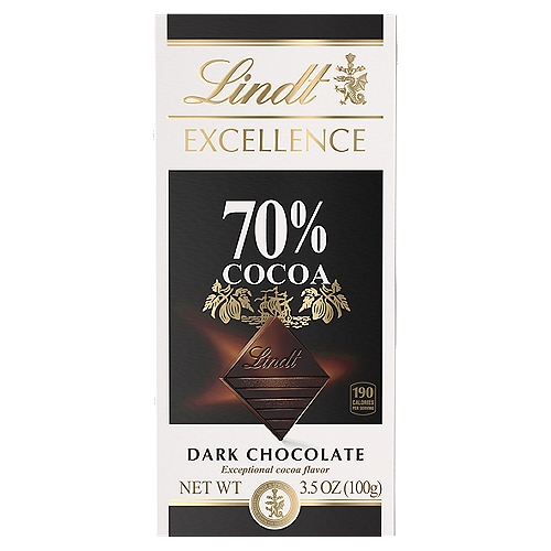 Excellence 70% Cocoa is characterized by a warm brown hue, a light fragrance of cocoa and a rich creamy texture.
