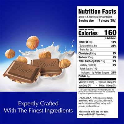 Lindt Classic Recipe Hazelnut Milk Chocolate Bar, 4.4 oz