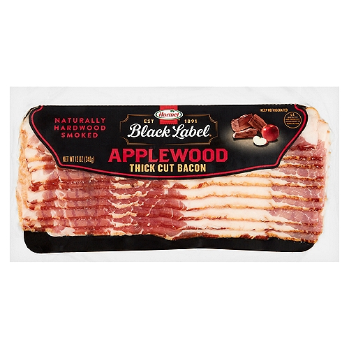Hormel Black Label Naturally Hardwood Smoked Applewood Thick Cut Bacon, 12 oz