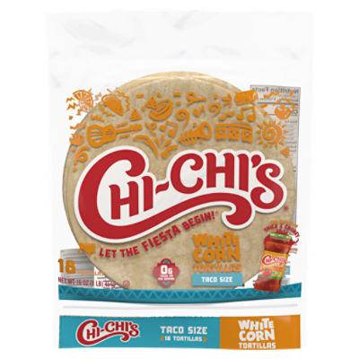 Chi-Chi's Taco Size White Corn Tortillas, 18 count, 16 oz, 16 Ounce