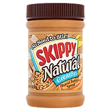 Skippy Natural Creamy, Peanut Butter Spread, 15 Ounce