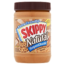 Skippy Natural Super Chunk Extra Crunchy Peanut Butter Spread, 26.5 oz, 26.5 Ounce
