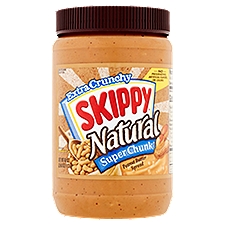 Skippy Natural Super Chunk Extra Crunchy, Peanut Butter Spread, 40 Ounce