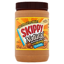 Skippy Natural Creamy Peanut Butter Spread with Honey, 40 oz