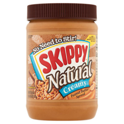 Skippy Natural Creamy Peanut Butter Spread, 26.5 oz