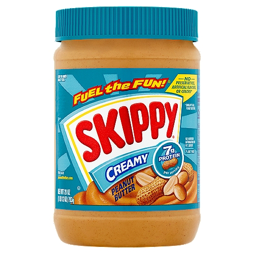 Skippy Creamy Peanut Butter, 28 oz
No preservatives, artificial flavors, or colors*
*Similar to all peanut butters