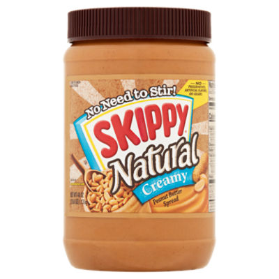 Skippy Natural Creamy Peanut Butter Spread, 40 oz