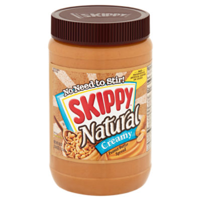 Skippy Natural Creamy Peanut Butter Spread, 40 oz