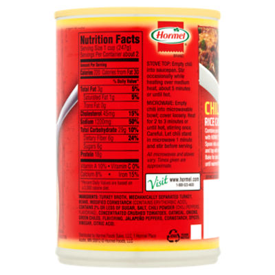 hormel turkey sausage nutrition