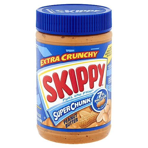 Skippy Extra Crunchy Super Chunk Peanut Butter, 16.3 oz
No Preservatives, Artificial Flavors, or Colors*
* Similar to All Peanut Butters