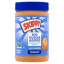 Skippy No Sugar Added Chunky Peanut Butter Spread, 16 oz