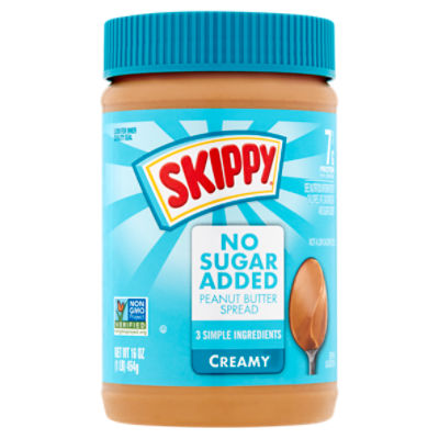 Skippy No Sugar Added Creamy Peanut Butter Spread, 16 oz, 16 Ounce