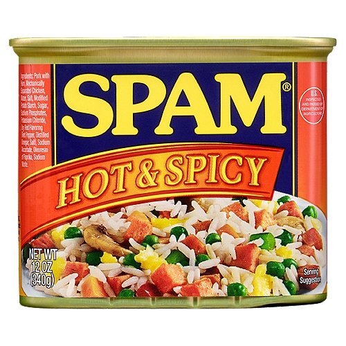 SPAM Hot & Spicy Canned Cooked Meat, 12 oz