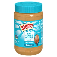 Skippy Creamy No Added Sugar Peanut Butter Spread, 40 oz