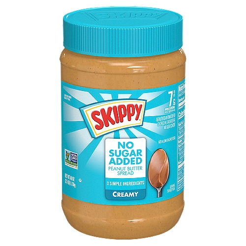 Skippy Creamy No Added Sugar Peanut Butter Spread, 40 oz