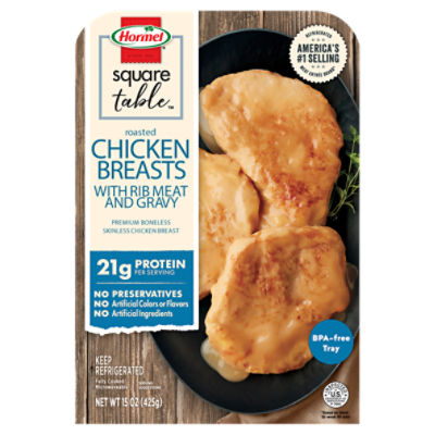 HORMEL Square Table Roasted Chicken Breasts and Gravy, 15 ounce