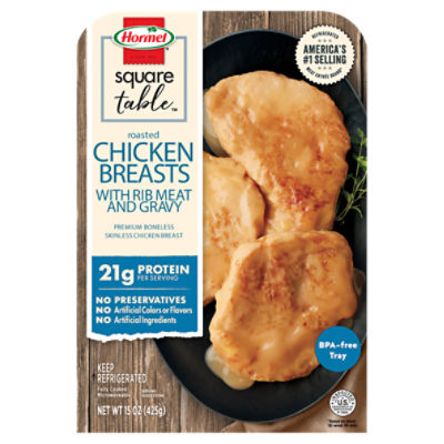Hormel Square Table Roasted Chicken Breasts with Rib Meat and Gravy, 15 oz