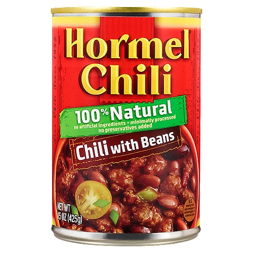 Hormel Chili 100% Natural Chili with Beans, 15 oz
