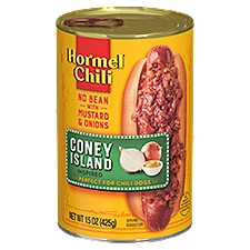 Hormel Chili No Bean with Mustard & Onions, Chili, 15 Ounce