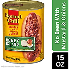 Hormel Chili No Bean with Mustard & Onions Chili, 15 oz