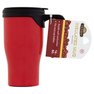 Cambridge Plaid Insulated Coffee Mug, 16 oz - Red