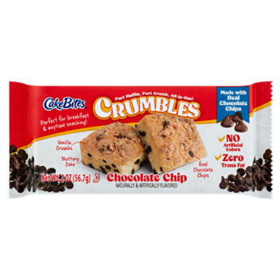 CakeBites Chocolate Chip Crumbles Cake, 2 oz