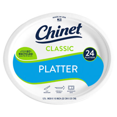 Chinet Platters - Classic White - Oval Shape, 24 each