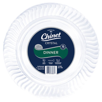 Chinet 10 Inch Crystal Dinner Plates, 16 count