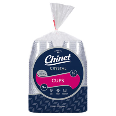 Chinet 9 oz Crystal Cups, 50 count