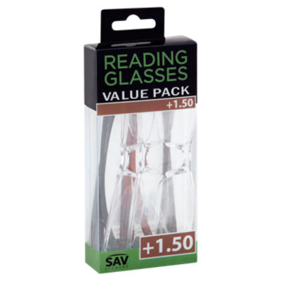 SAV Eyewear +1.50 Reading Glasses Value Pack, 3 count