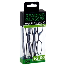 SAV Eyewear +2.00 Reading Glasses Value Pack, 3 count