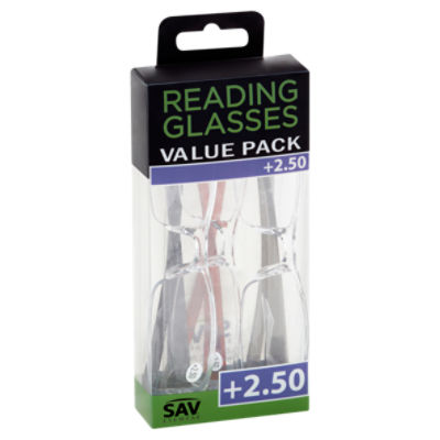 SAV Eyewear +2.50 Reading Glasses Value Pack, 3 count