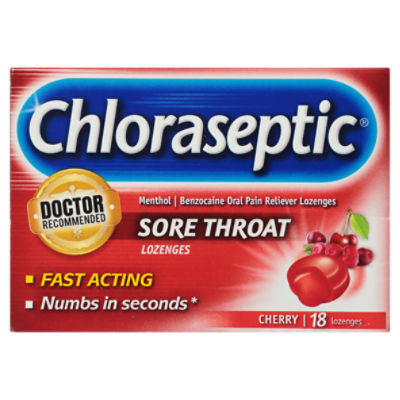 Chloraseptic Fast Acting Cherry Sore Throat Lozenges 18 Count Shoprite