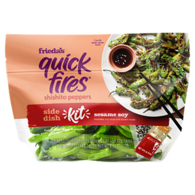 Frieda's Quick Fires Shishito Peppers Sesame Soy Side Dish Kit, 8.45 oz