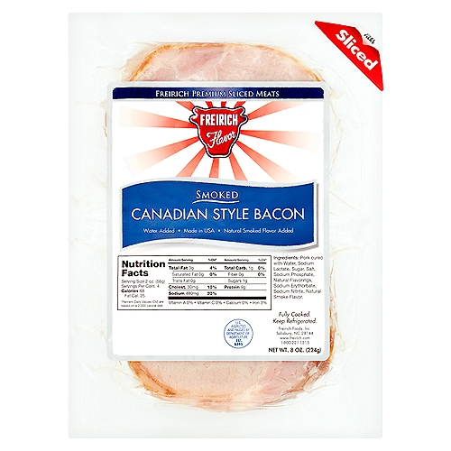 Freirich Flavor Smoked Sliced Canadian Style Bacon, 8 oz