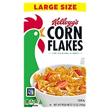 Kellogg's Corn Flakes Breakfast Cereal, Healthy Snacks, Original, 12oz, 1 Box