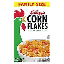 Corn Flakes Cereal, Breakfast 8 Vitamins and Minerals Original, 18 Ounce